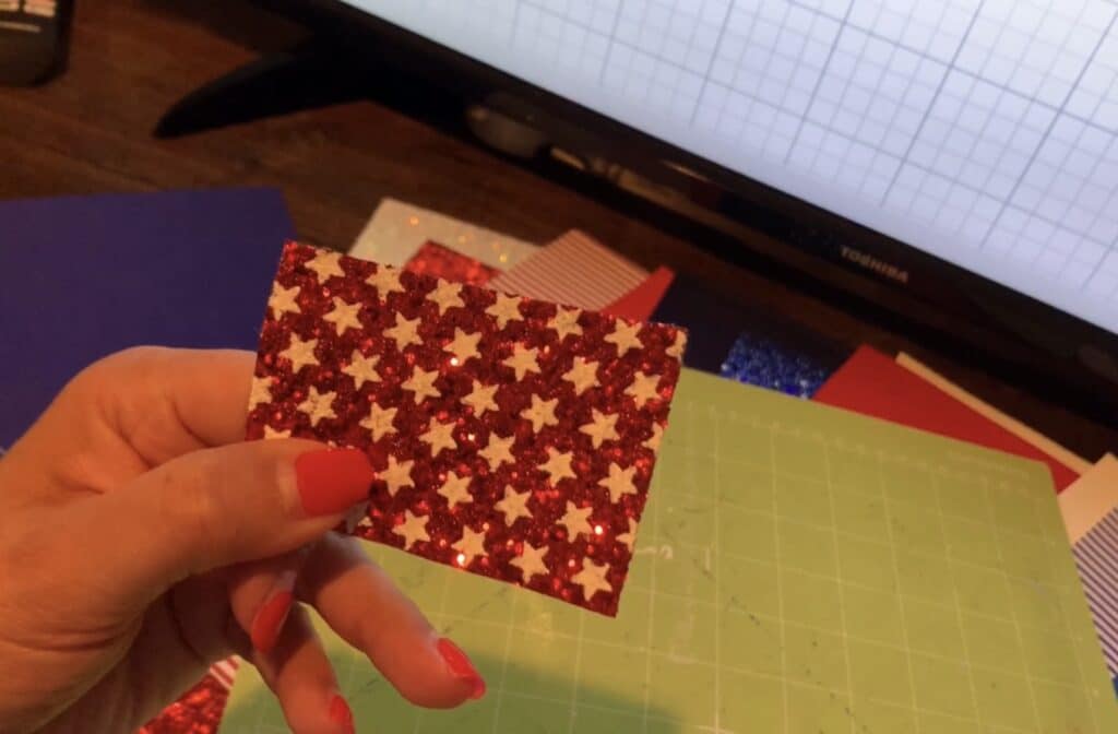 cutting glitter faux leather