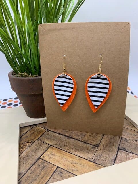 halloween faux leather earrings pinched leaf earrings