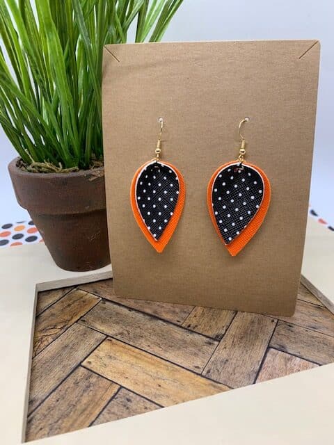 halloween faux leather earrings pinched leaf earrings
