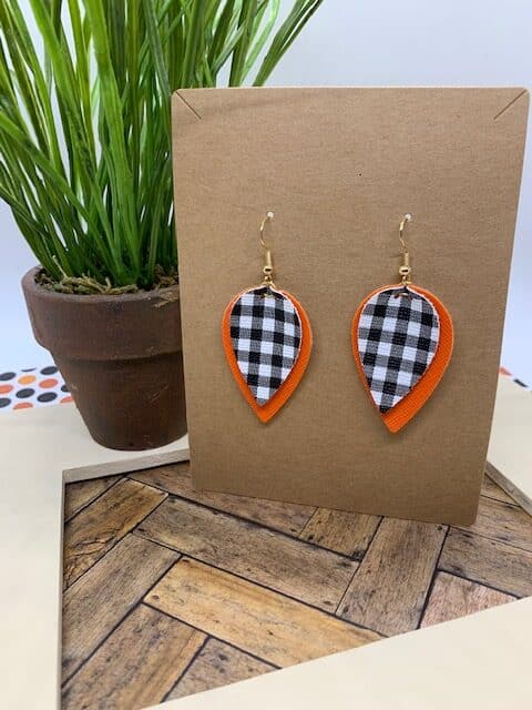 halloween faux leather earrings pinched leaf earrings