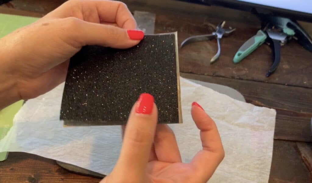 Hobby Lobby fine glitter faux leather from Ribbon Boutique