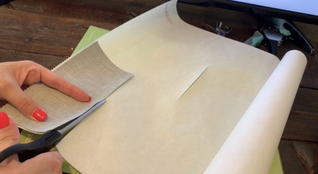 cut Heat n Bond for the faux leather ribbon