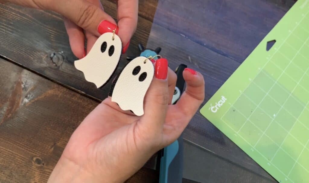 ghost leather earrings Halloween