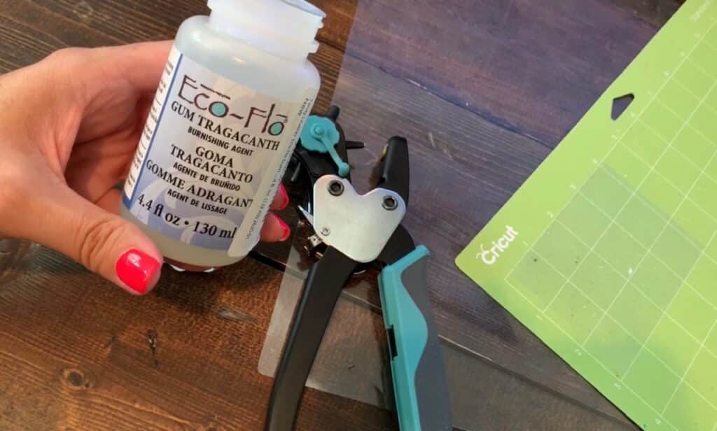 burnishing agent on faux lather earrings