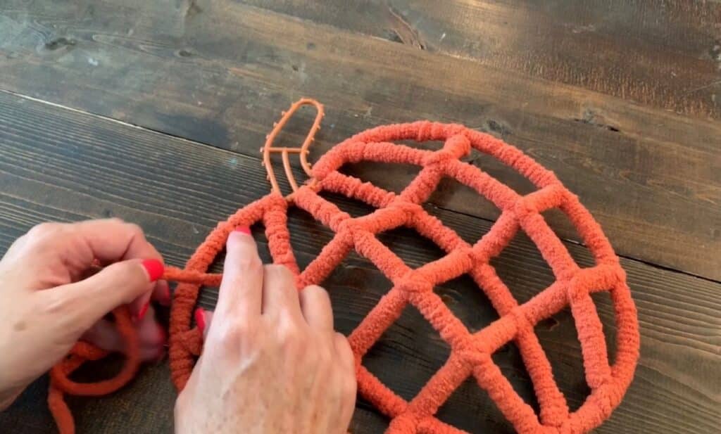 dollar tree pumpkin tinsel wreath diy
