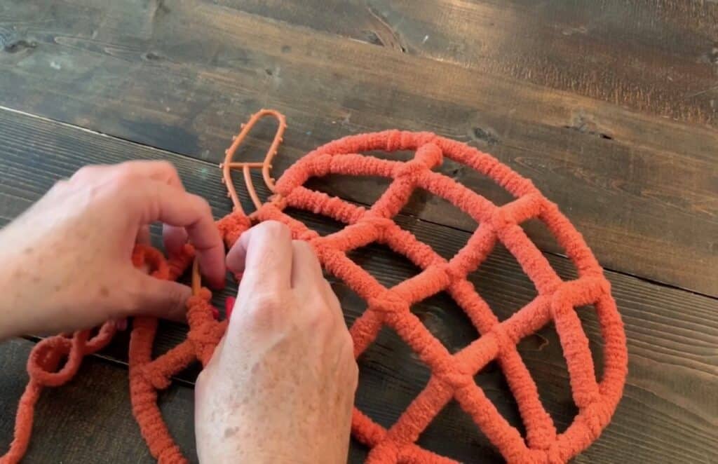 dollar tree pumpkin tinsel wreath diy