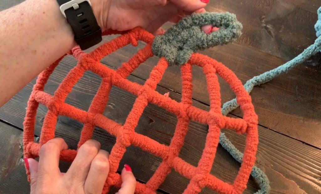 Halloween pumpkin wreath diy from Dollar Tree