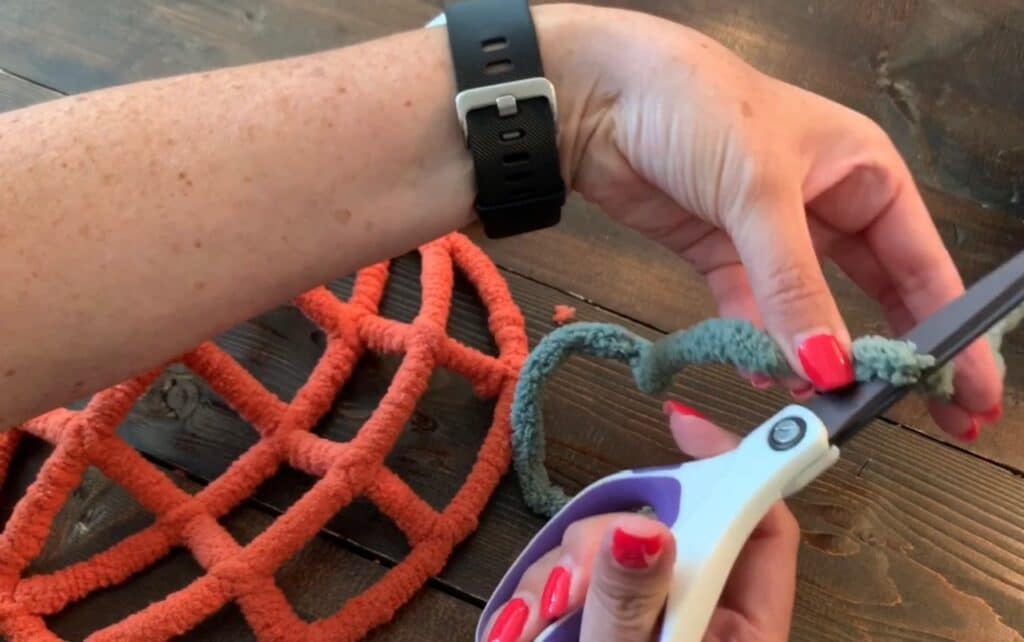 Halloween pumpkin wreath diy from Dollar Tree