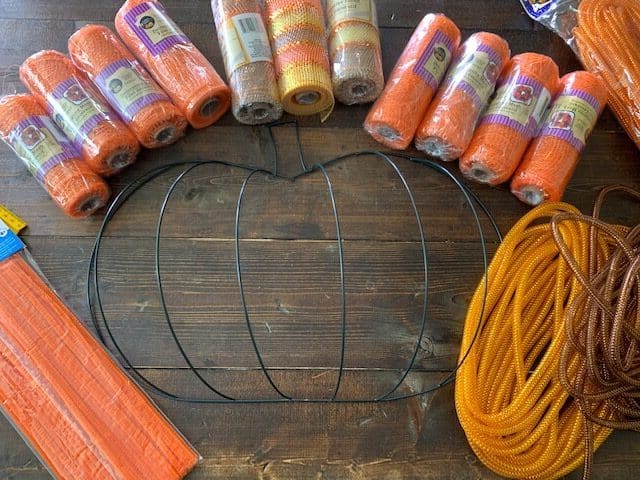 pumpkin mesh wreath diy supplies
