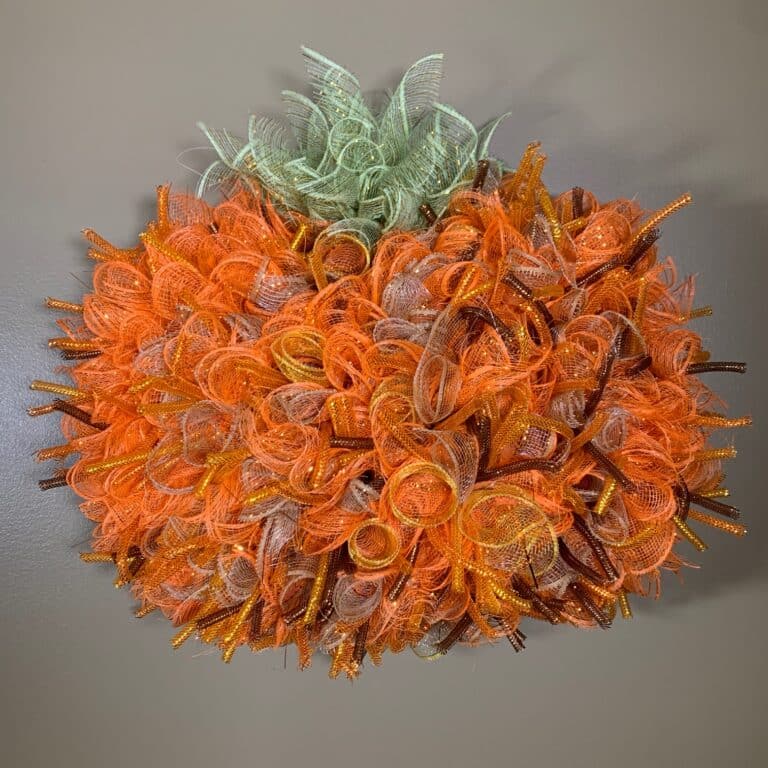 pumpkin mesh wreath diy