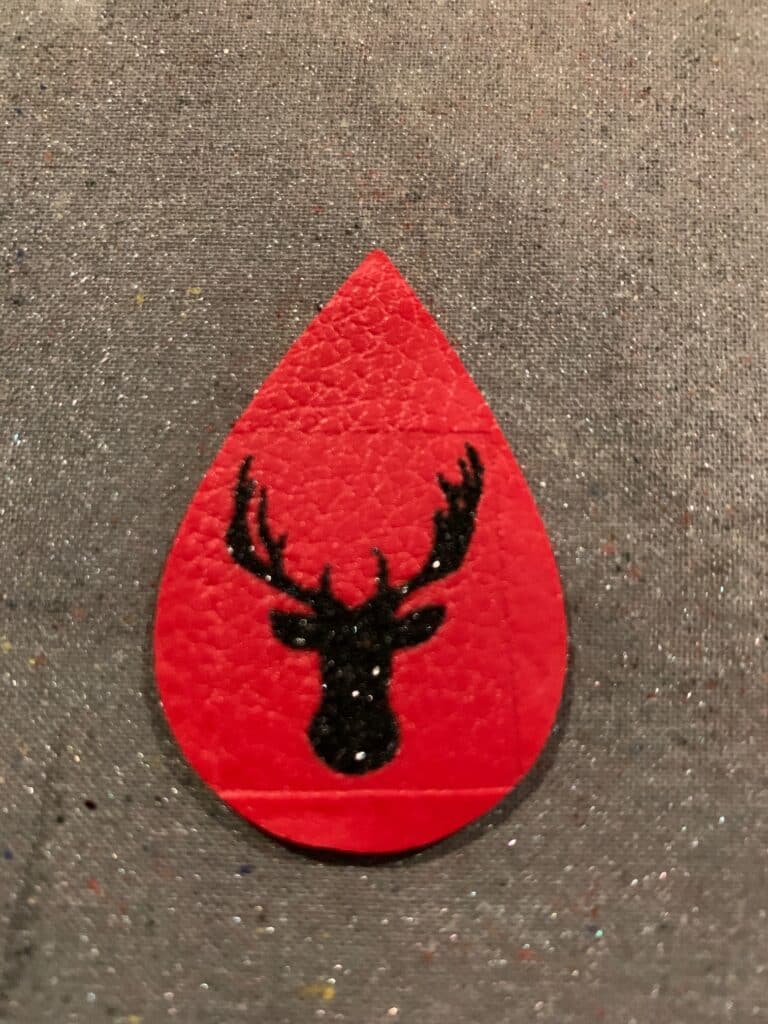 marks left on the reindeer leather earrings