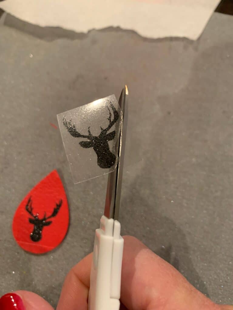 cutting reindeer for diy reindeer earrings