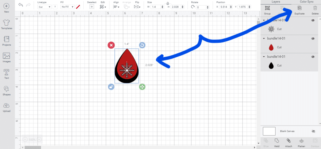 snowflake diy earrings cut on a Cricut Explore or Cricut Maker