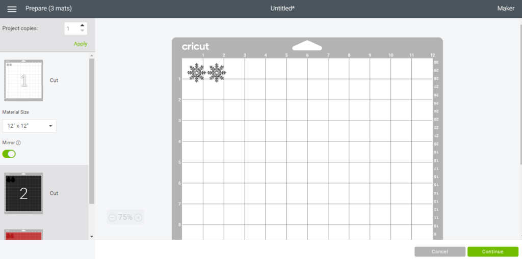heat transfer vinyl snowflakes for diy earrings, cut on the Cricut Maker