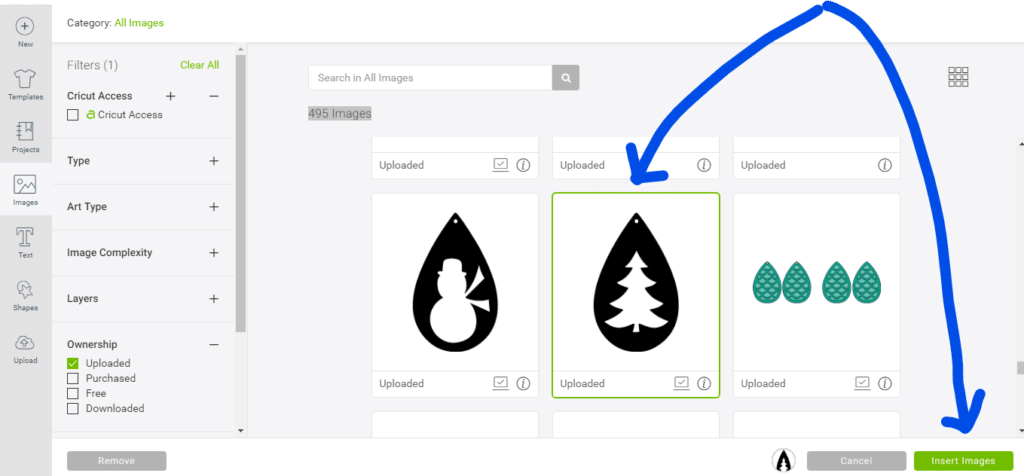 tree svg file for holiday faux leather earrings diy
