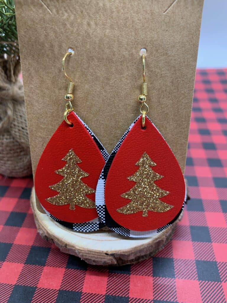 faux leather christmas earring ideas
