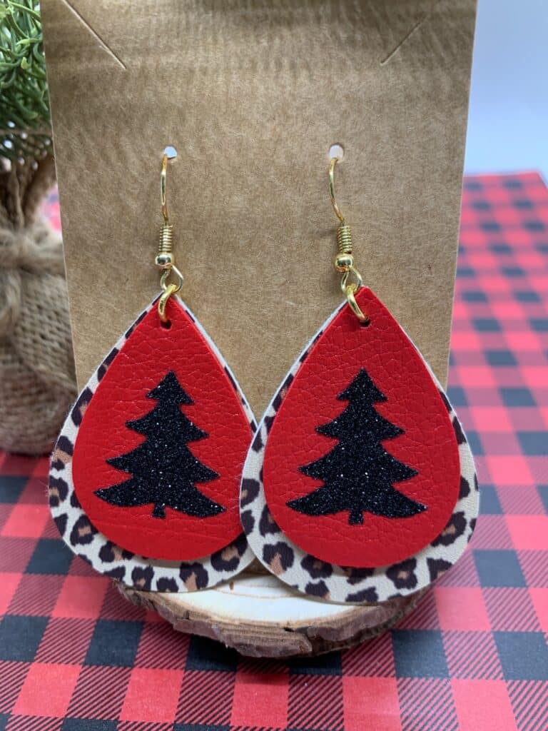 faux leather christmas earring ideas