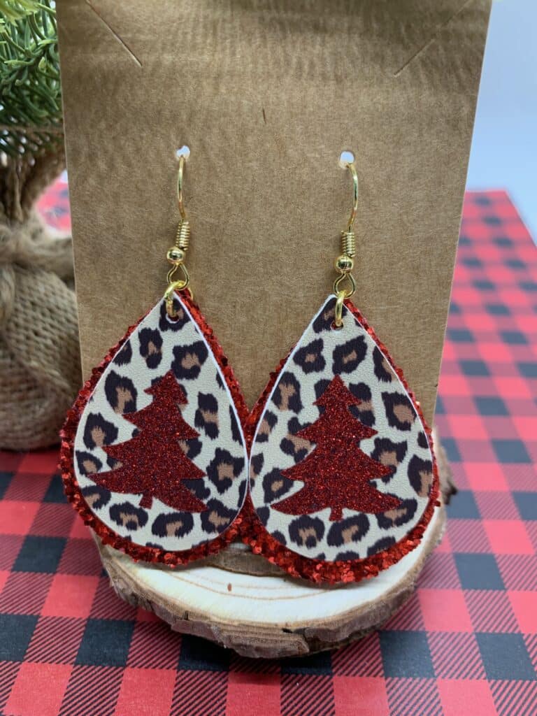 faux leather christmas earring ideas