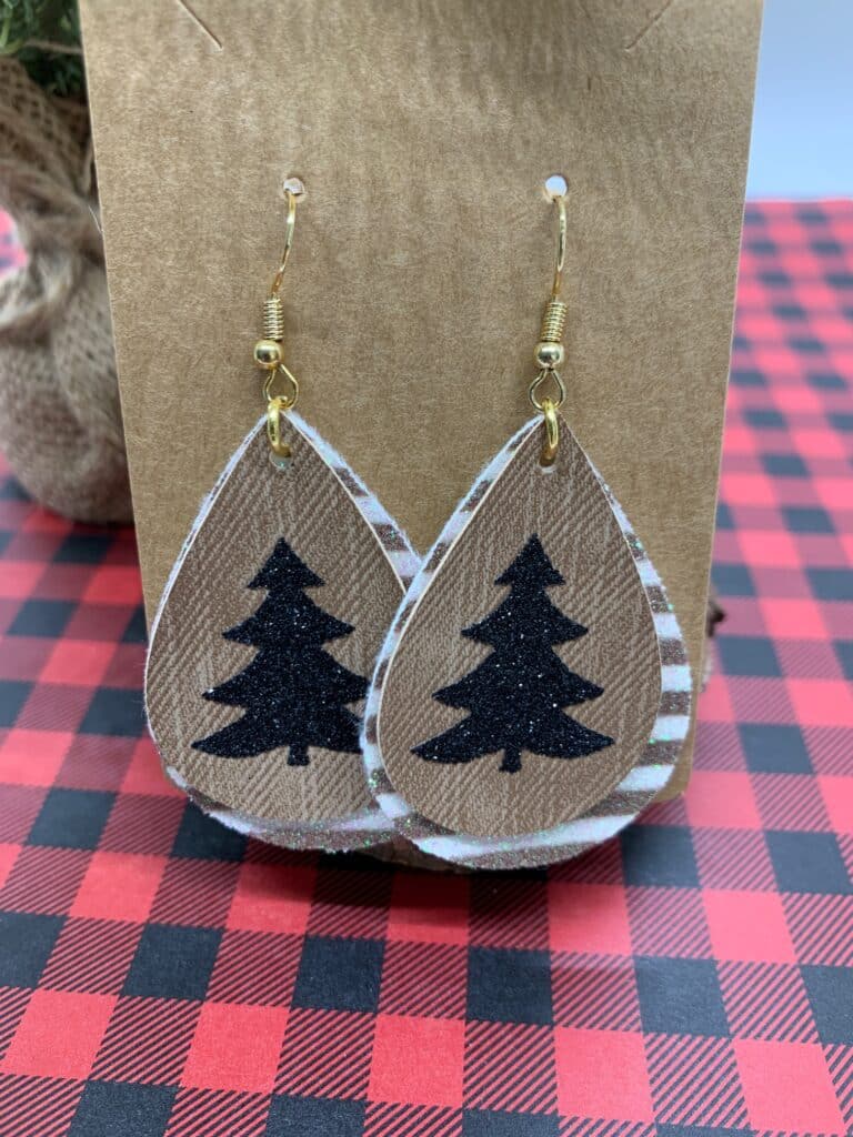 faux leather christmas earring ideas