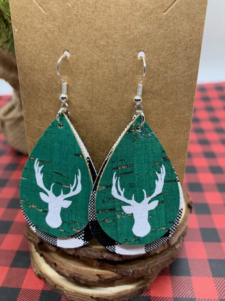 diy holiday faux leather earrings