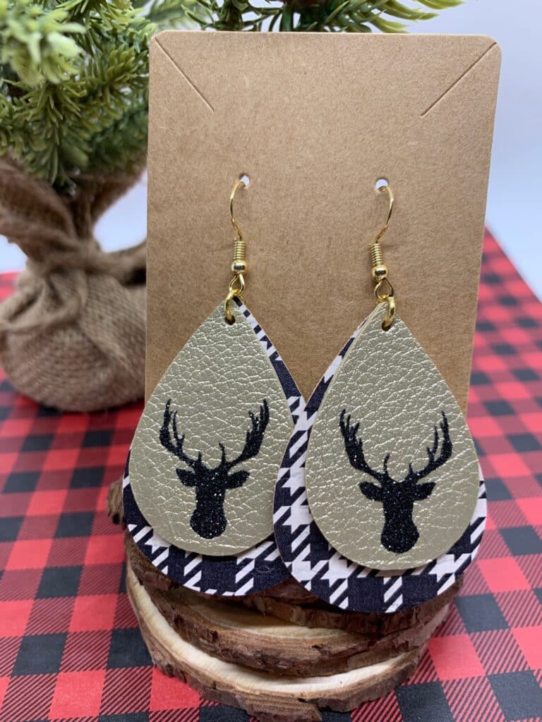 holiday faux leather earrings