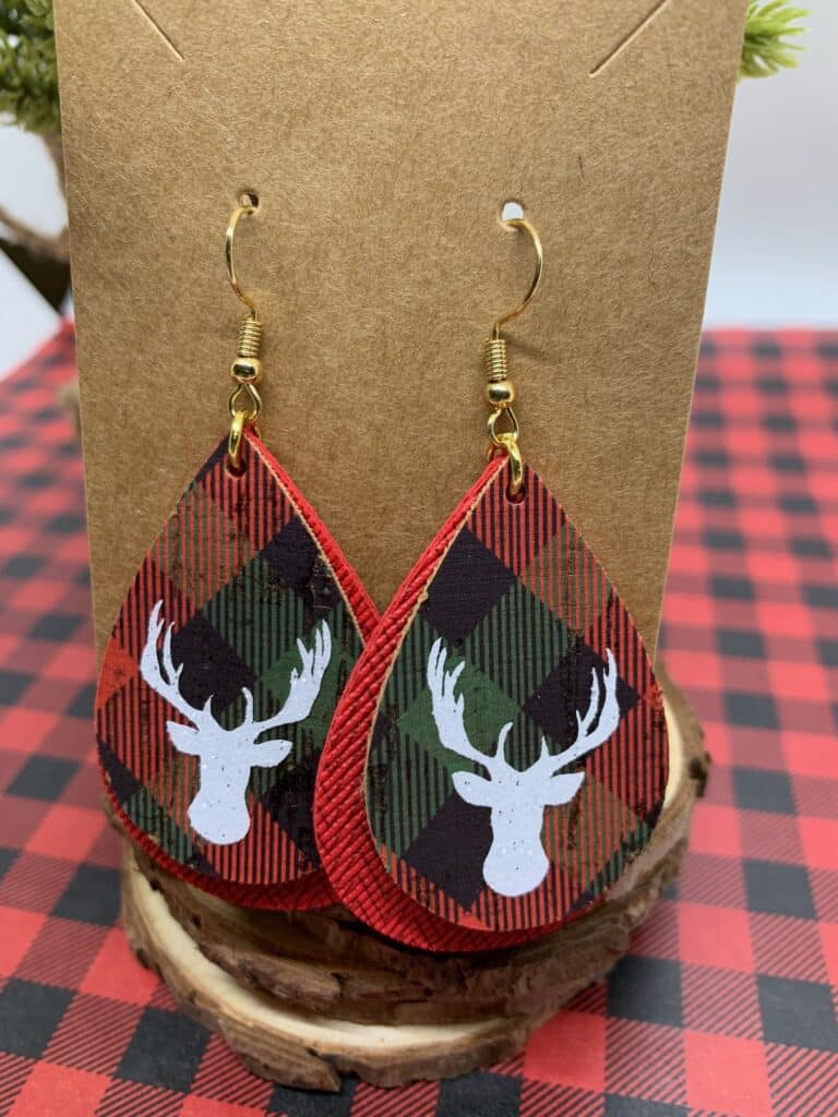 cork reindeer earrings diy