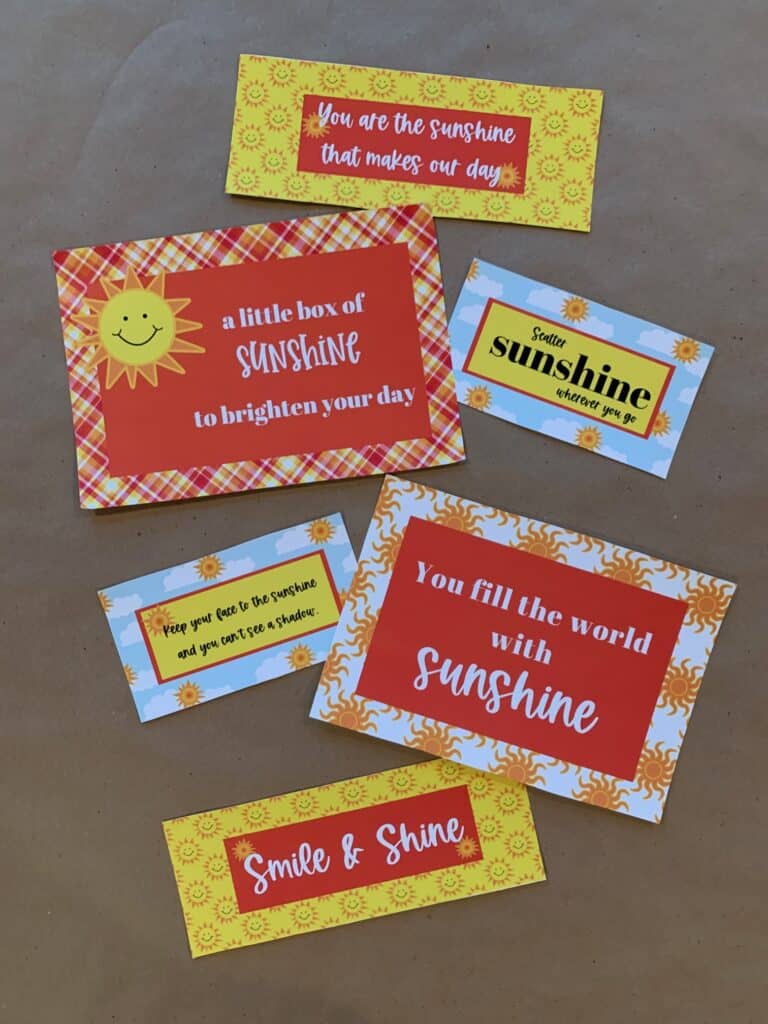 sunshine care package with free printables