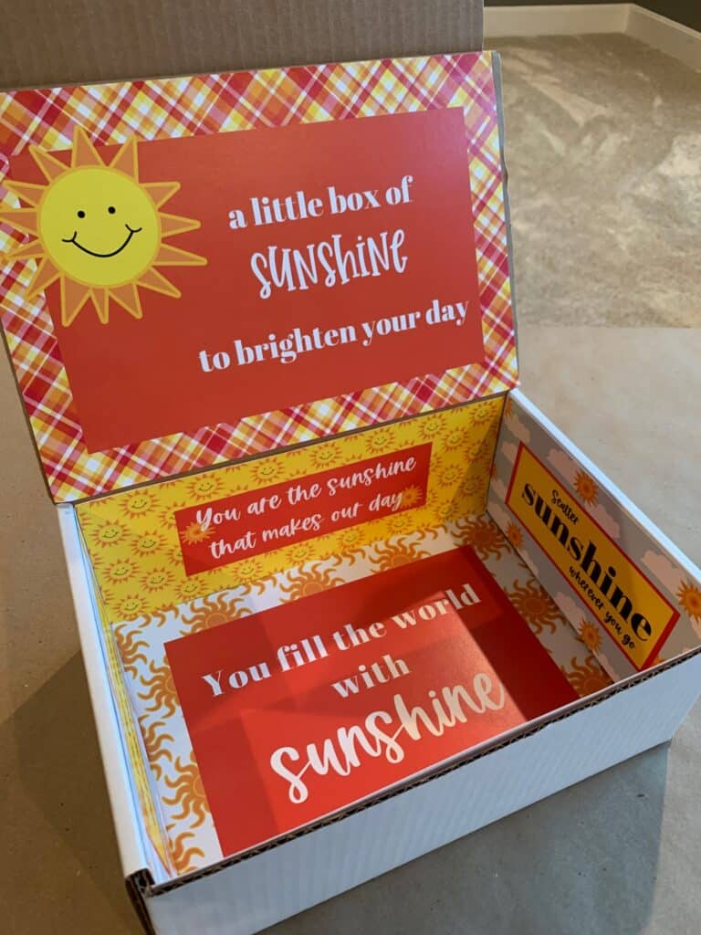 sunshine care package with free printables