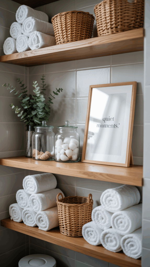 bathroom shelf styling designer look