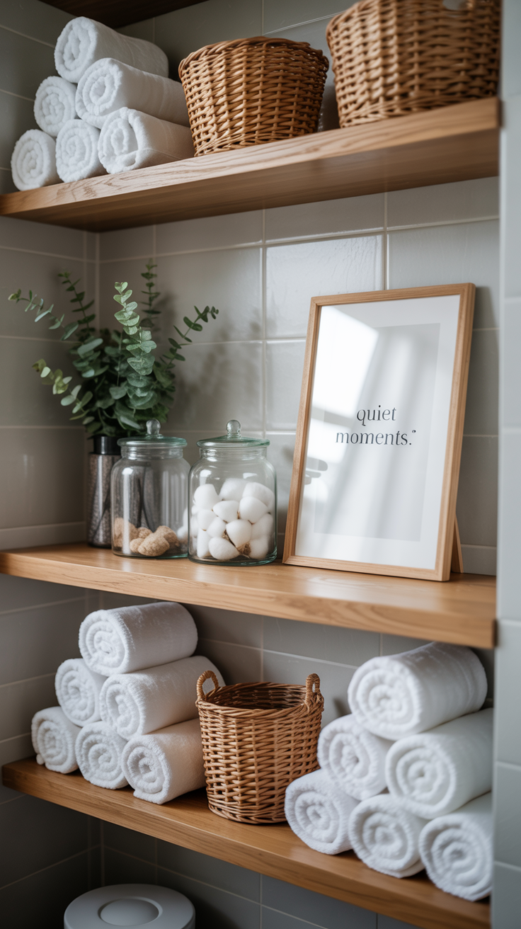bathroom shelf styling designer look