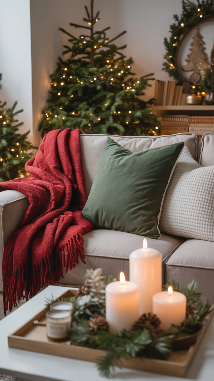 Christmas living room seasonal styling