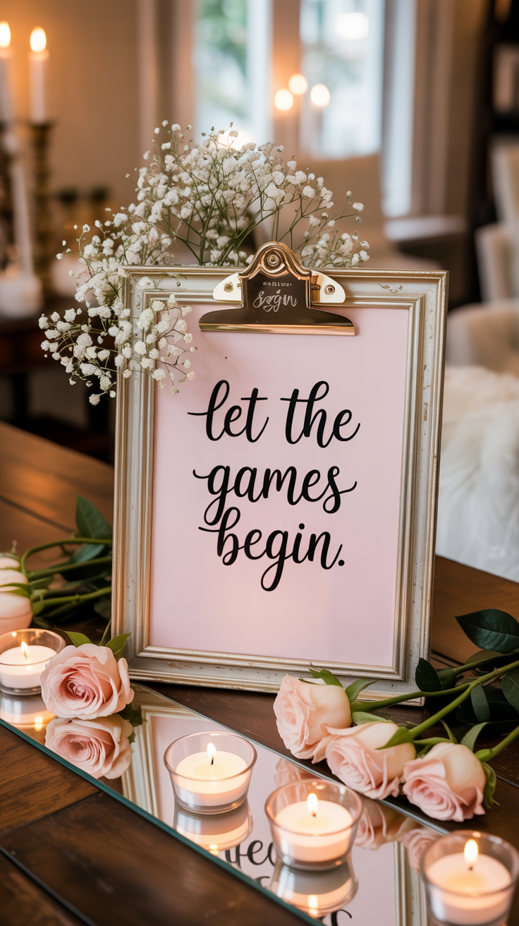 Let the games begin bridal shower sign